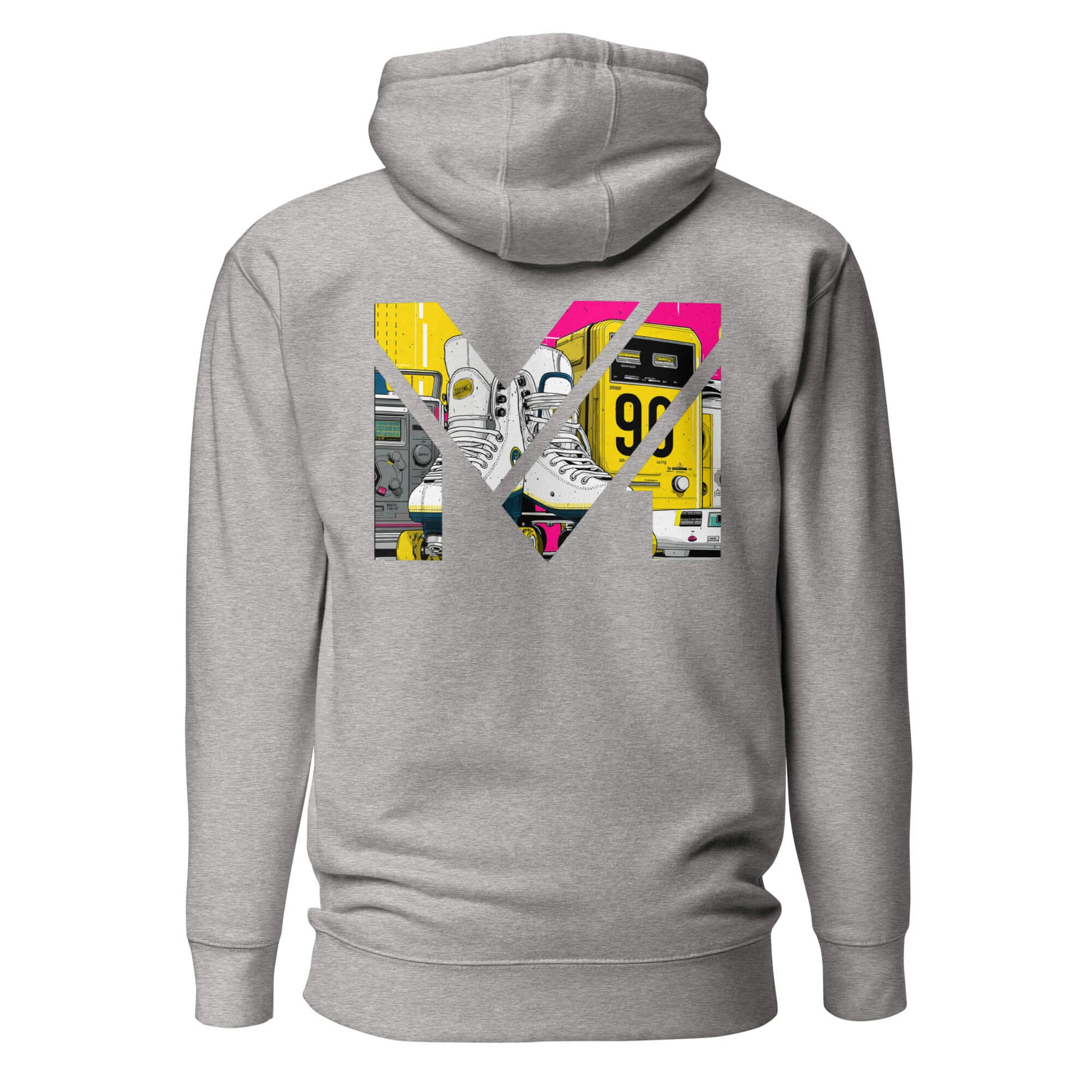 Hoodie RAW IMPACT gris chiné visuel coloré dos et logo noir face Mindset Ambition