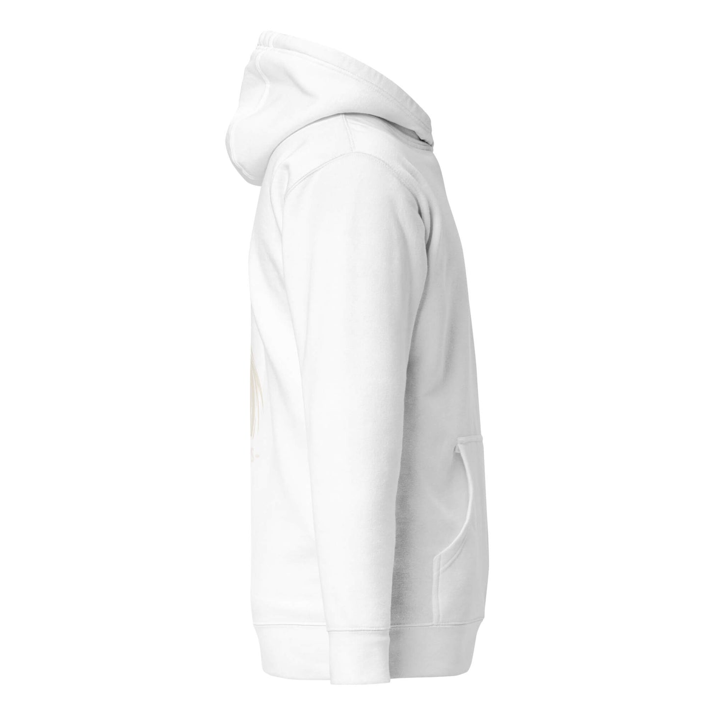 Hoodie Semper Paratus blanc profil droit logo doré et visuel doré Mindset Ambition