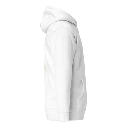 Hoodie Semper Paratus blanc profil droit logo doré et visuel doré Mindset Ambition