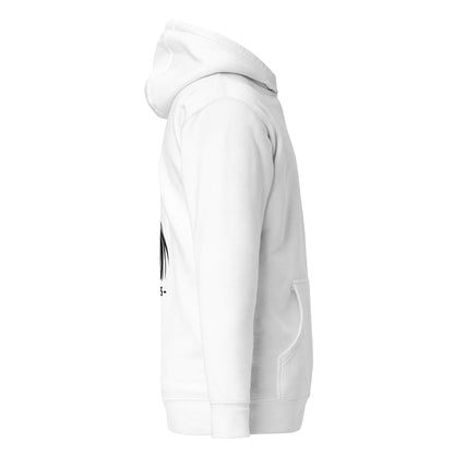 Hoodie Semper Paratus blanc profil droit logo noir et visuel noir Mindset Ambition