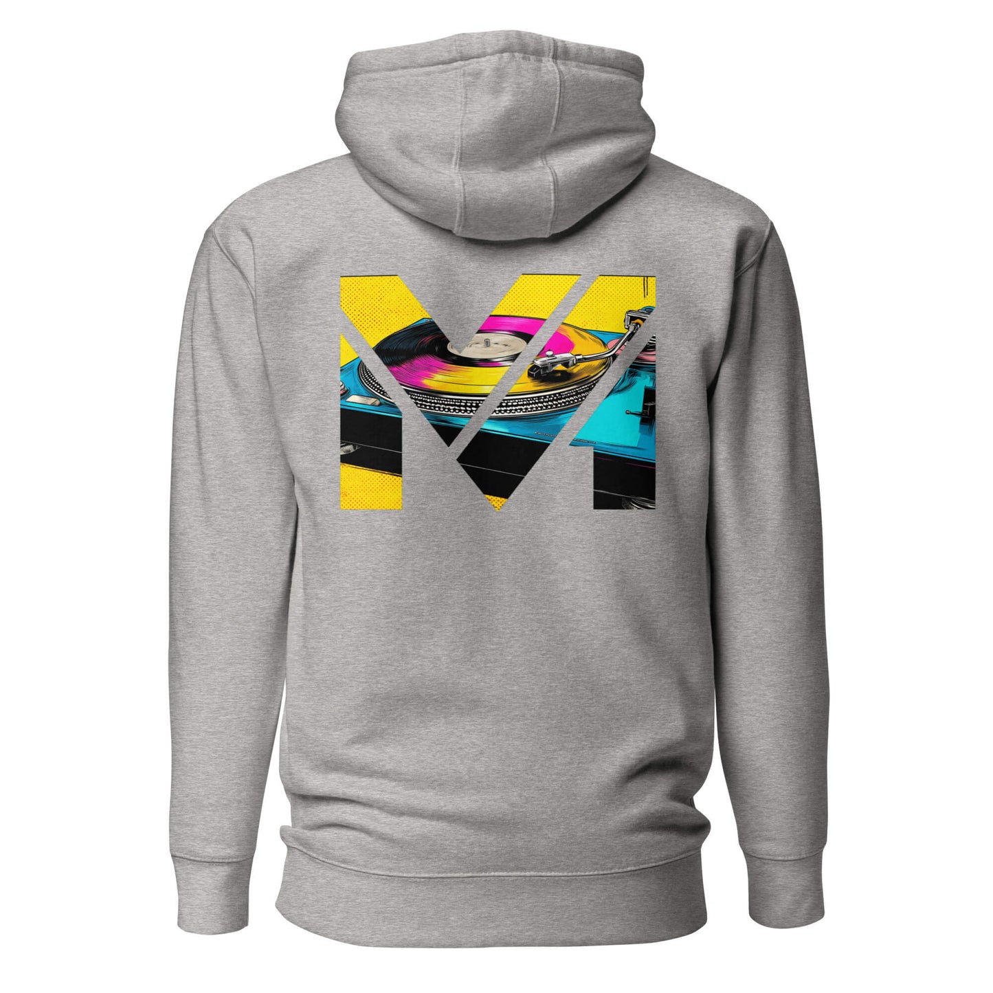 Hoodie SPIN THE GRIND gris chiné visuel coloré dos et logo noir face Mindset Ambition