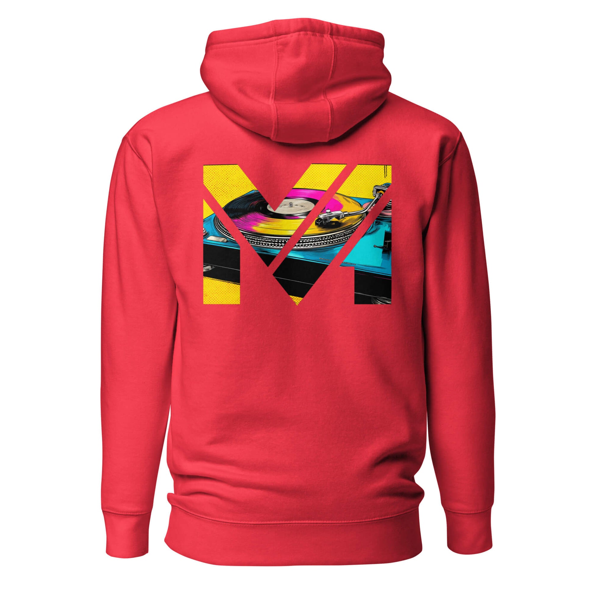 Hoodie SPIN THE GRIND rouge visuel coloré dos et logo noir face Mindset Ambition