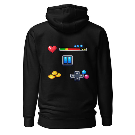 Hoodie XP MODE noir visuel coloré dos et logo blanc face Mindset Ambition