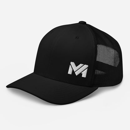 Casquette High Focus noire Mindset Ambition, logo brodé blanc sur l’avant gauche, contraste élégant entre le panneau avant et la maille filet