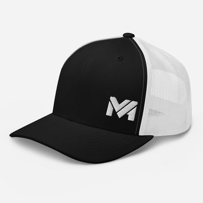 Casquette High Focus noire et blanche Mindset Ambition, logo brodé blanc MA visible sur le devant gauche, design contrasté et moderne