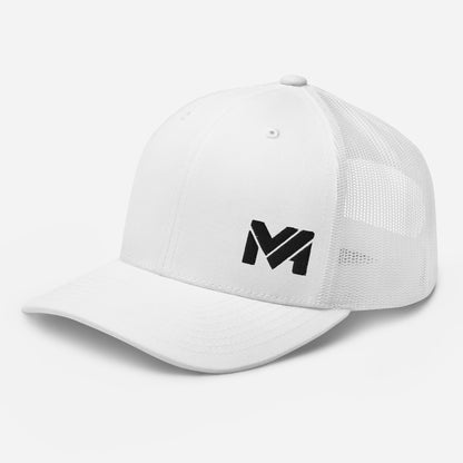 Casquette High Focus blanche Mindset Ambition, logo brodé noir sur l’avant gauche, contraste marqué et design moderne