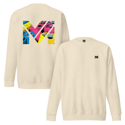 Sweat CONTROL THE GAME beige logo noir face et visuel coloré dos Mindset Ambition