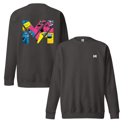 Sweat CONTROL THE GAME gris anthracite logo blanc face et visuel coloré dos Mindset Ambition