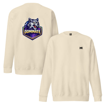 Sweat DOMINATE beige logo noir face et visuel coloré dos Mindset Ambition