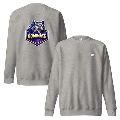 Sweat DOMINATE gris chiné logo blanc face et visuel coloré dos Mindset Ambition