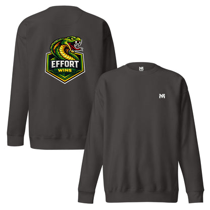 Sweat EFFORT WINS gris anthracite logo blanc face et visuel coloré dos Mindset Ambition