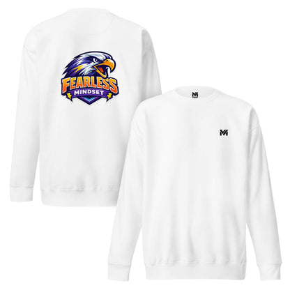 Sweat FEARLESS MINDSET blanc logo noir face et visuel coloré dos Mindset Ambition