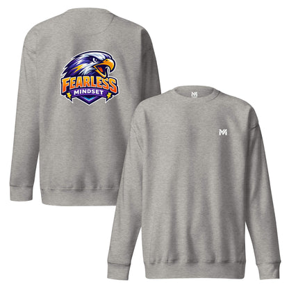 Sweat FEARLESS MINDSET gris chiné logo blanc face et visuel coloré dos Mindset Ambition
