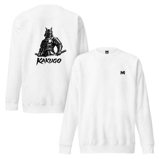 Sweat Kakugo blanc logo noir face et visuel noir dos Mindset Ambition