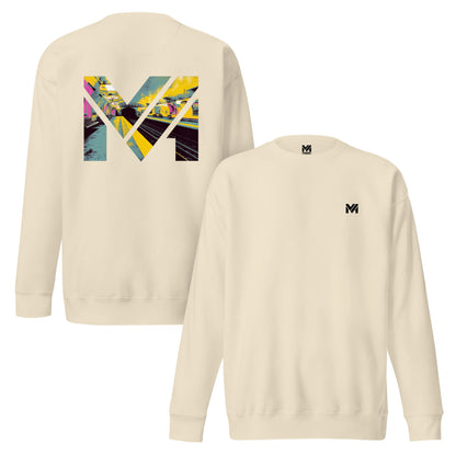 Sweat LAST TRAIN MENTALITY beige logo noir face et visuel coloré dos Mindset Ambition