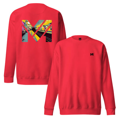 Sweat LAST TRAIN MENTALITY rouge logo noir face et visuel coloré dos Mindset Ambition