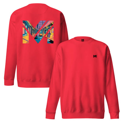 Sweat MIND ON TRACK rouge logo noir face et visuel coloré dos Mindset Ambition