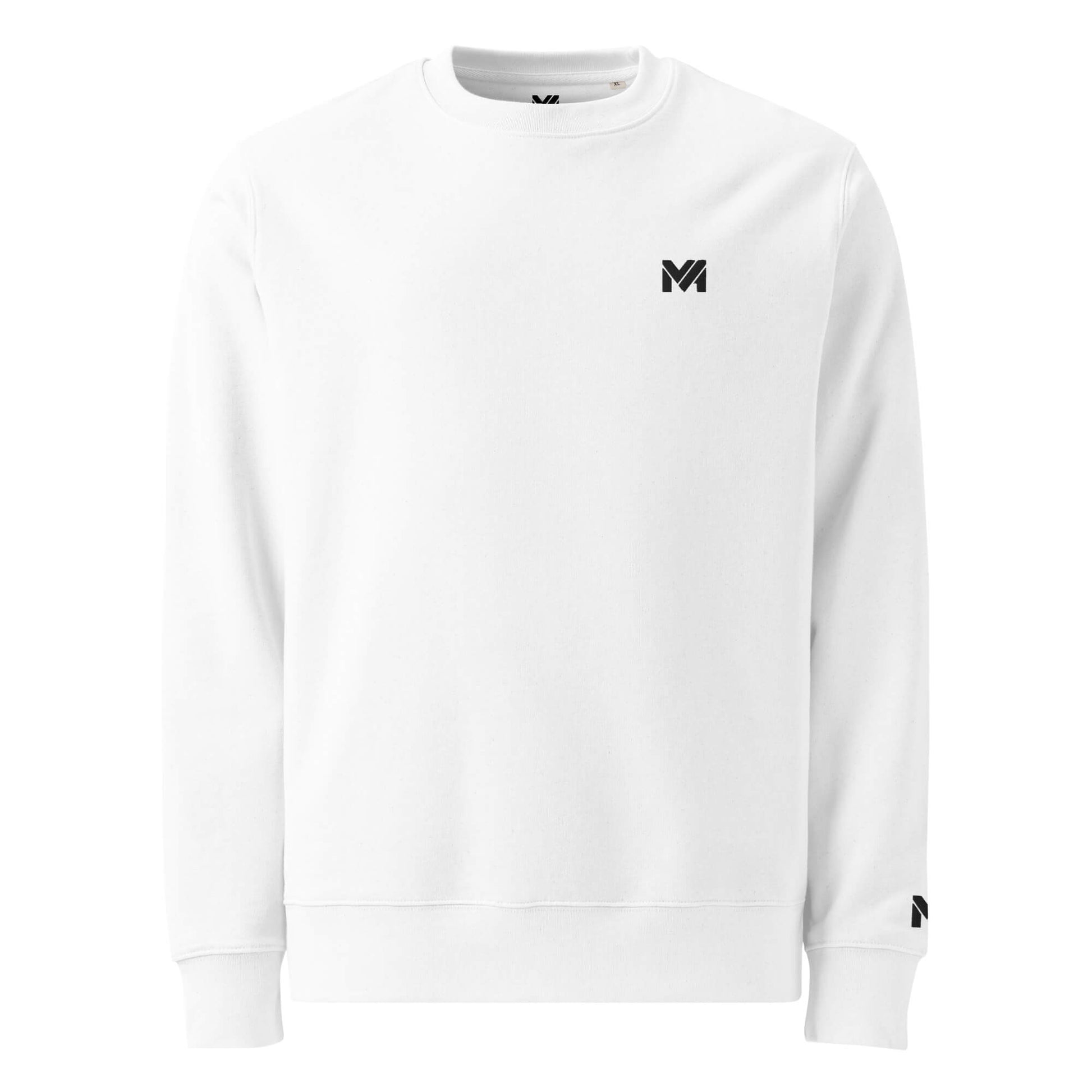 Sweat Mindset Ambition blanc vue de face logo noir sur la poitrine Mindset Ambition