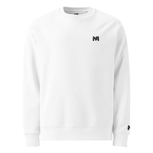 Sweat Mindset Ambition blanc vue de face logo noir sur la poitrine Mindset Ambition