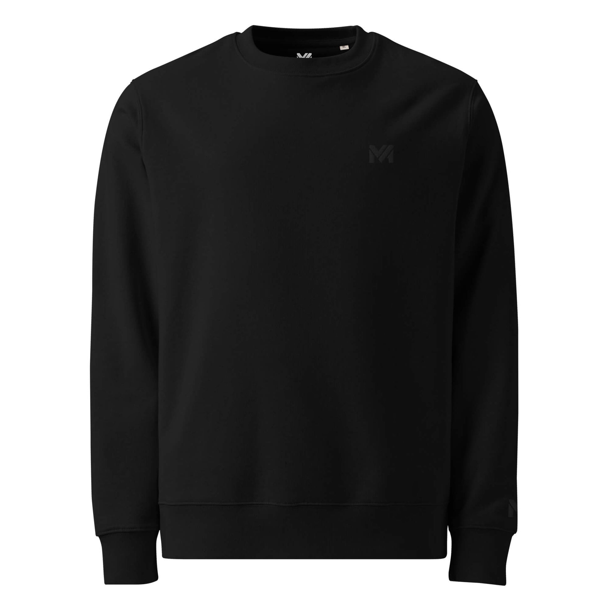Sweat noir Mindset Ambition avec logo brodé noir sur la poitrine gauche, coupe sobre et minimaliste.