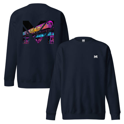 Sweat NO DETOURS bleu marine logo blanc face et visuel coloré dos Mindset Ambition