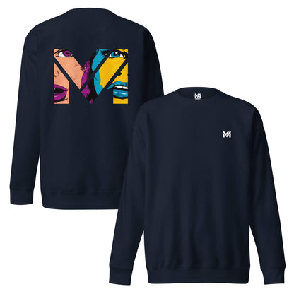 Sweat NO FILTER bleu marine logo blanc face et visuel coloré dos Mindset Ambition
