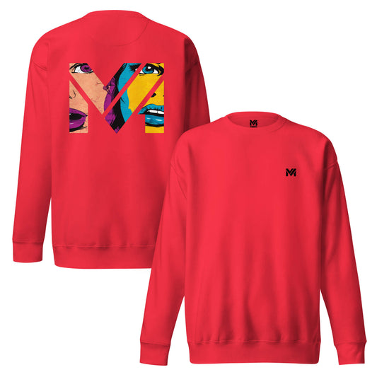 Sweat NO FILTER rouge logo noir face et visuel coloré dos Mindset Ambition