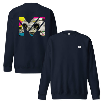 Sweat OLD SCHOOL GRIND bleu marine logo blanc face et visuel coloré dos Mindset Ambition