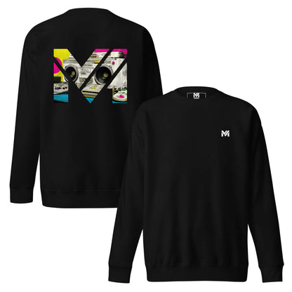 Sweat OLD SCHOOL GRIND noir logo blanc face et visuel coloré dos Mindset Ambition