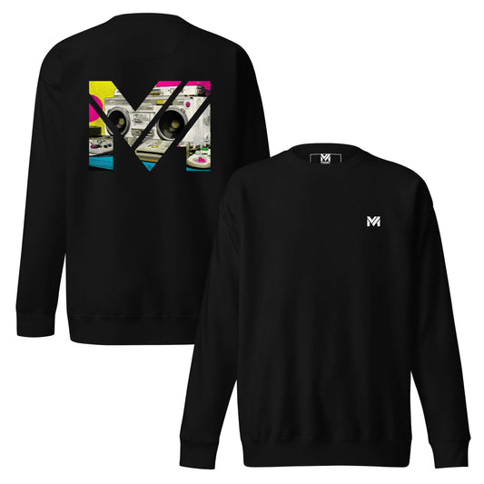 Sweat OLD SCHOOL GRIND noir logo blanc face et visuel coloré dos Mindset Ambition