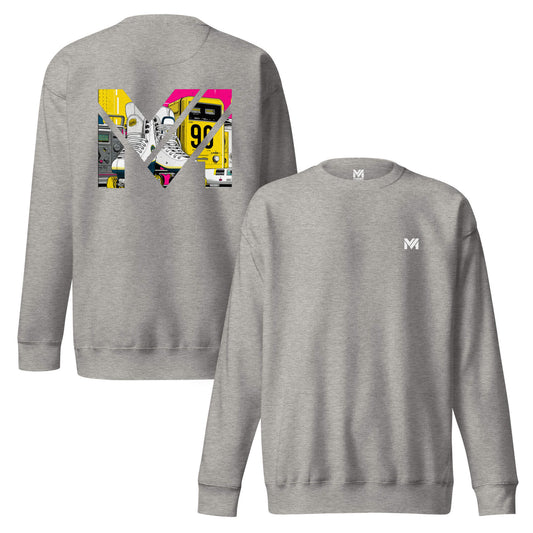 Sweat RAW IMPACT gris chiné logo blanc face et visuel coloré dos Mindset Ambition