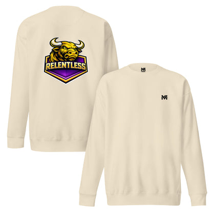 Sweat RELENTLESS beige logo noir face et visuel coloré dos Mindset Ambition