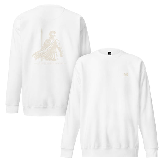 Sweat Silentium Fortitudo blanc logo doré face et visuel doré dos Mindset Ambition