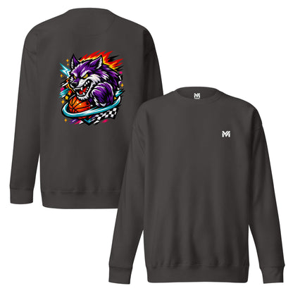 Sweat WILD WOLF gris anthracite logo blanc face et visuel coloré dos Mindset Ambition