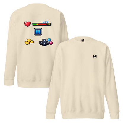 Sweat XP MODE beige logo noir face et visuel coloré dos Mindset Ambition
