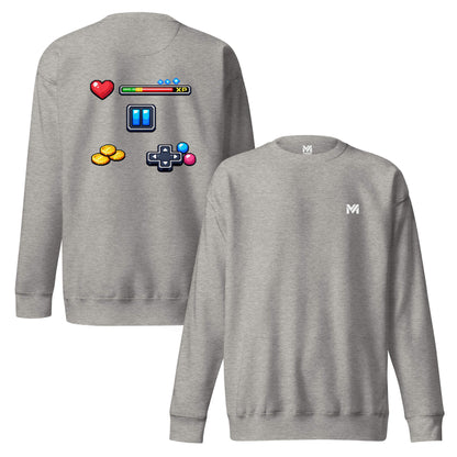 Sweat XP MODE gris chiné logo blanc face et visuel coloré dos Mindset Ambition
