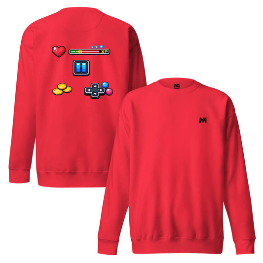 Sweat XP MODE rouge logo noir face et visuel coloré dos Mindset Ambition