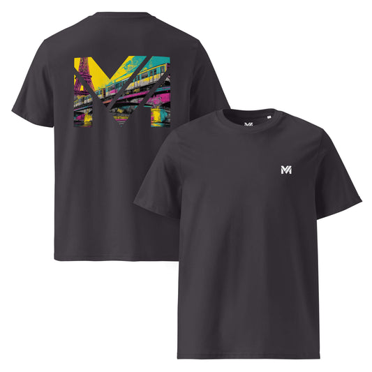T-shirt Bio FORWARD ONLY gris anthracite logo blanc face et visuel coloré dos Mindset Ambition