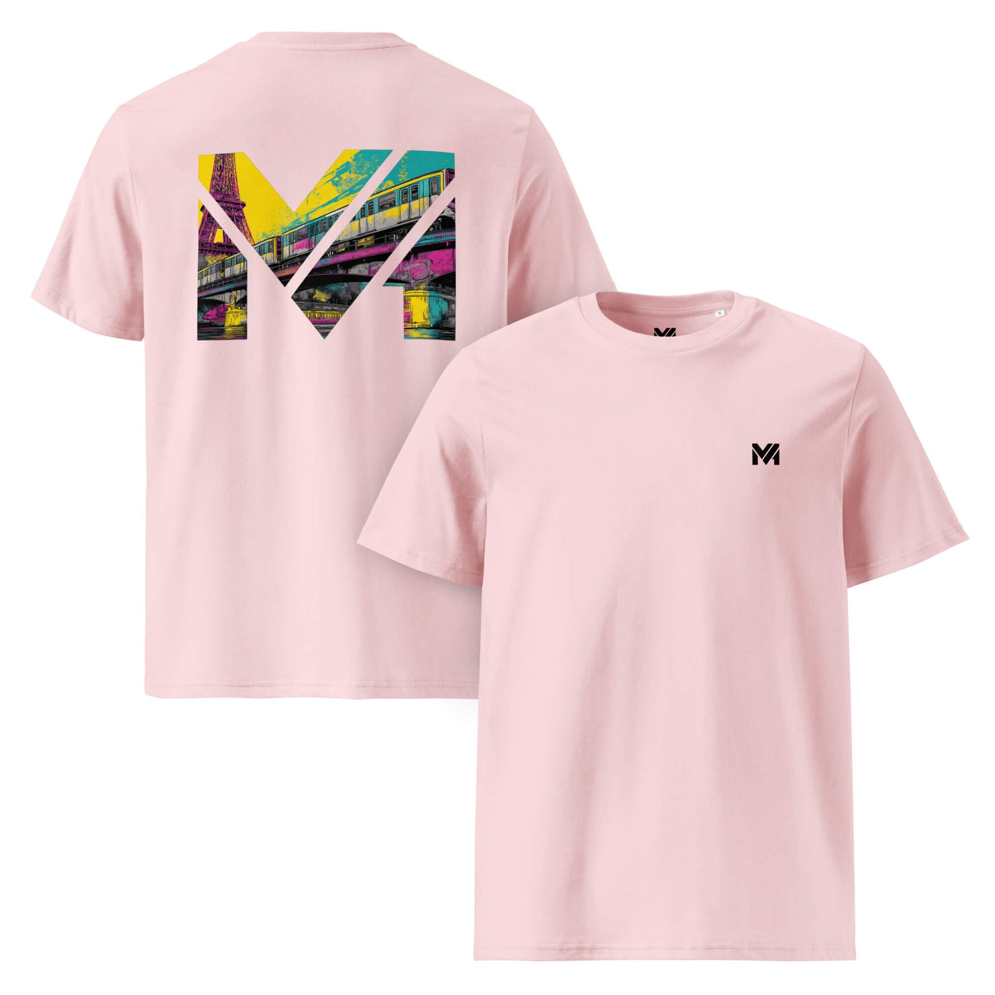 T-shirt Bio FORWARD ONLY rose logo noir face et visuel coloré dos Mindset Ambition