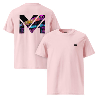 T-shirt Bio NO DETOURS rose logo noir face et visuel coloré dos Mindset Ambition
