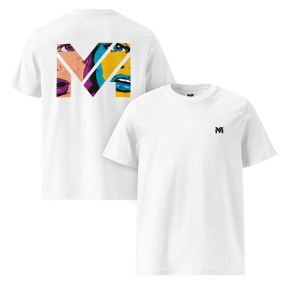 T-shirt Bio NO FILTER blanc logo noir face et visuel coloré dos Mindset Ambition