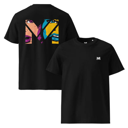 T-shirt Bio NO FILTER noir logo blanc face et visuel coloré dos Mindset Ambition