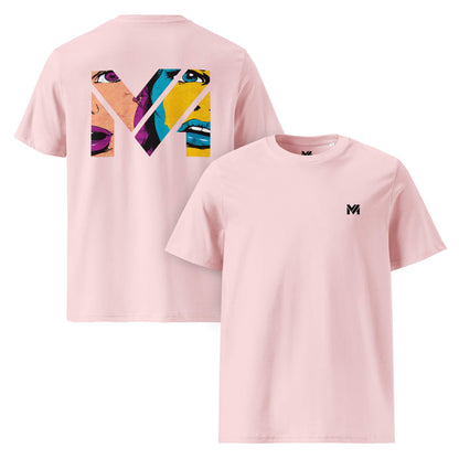 T-shirt Bio NO FILTER rose logo noir face et visuel coloré dos Mindset Ambition