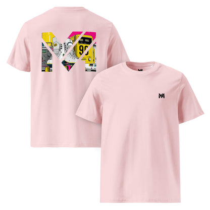 T-shirt Bio RAW IMPACT rose logo noir face et visuel coloré dos Mindset Ambition