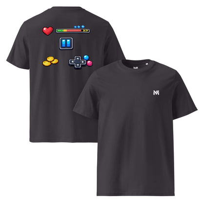 T-shirt Bio XP MODE gris anthracite logo blanc face et visuel coloré dos Mindset Ambition