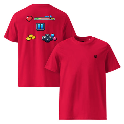 T-shirt Bio XP MODE rouge logo noir face et visuel coloré dos Mindset Ambition