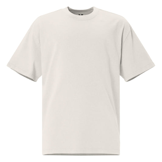 T-shirt oversize homme Raw Mindset Ambition, couleur beige clair, coupe ample et lourde, vue de face, sans logo visible, issu de la collection Origine & Intention.