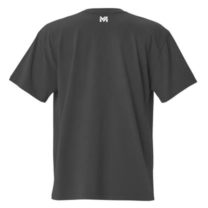 T-shirt oversize homme Raw Mindset Ambition, couleur gris foncé, coupe ample et lourde, vue de dos, logo blanc centré en haut sous le col, issu de la collection Origine & Intention.