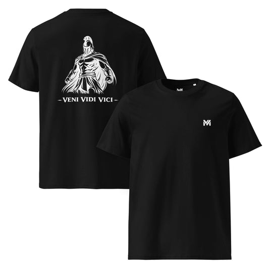 T-shirt Veni Vidi Vici noir logo blanc face et visuel blanc dos Mindset Ambition