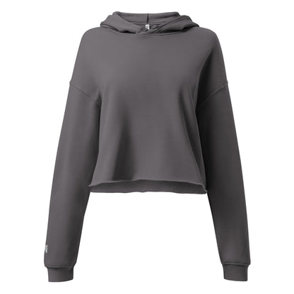 Sweat crop-top femme Fearless Mindset Ambition, gris, vue avant, coupe oversize équilibrée, style sportif et élégant, logo discret sur la manche – Mindset Ambition